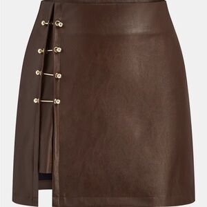 Commense faux leather Brown Skirt NWT